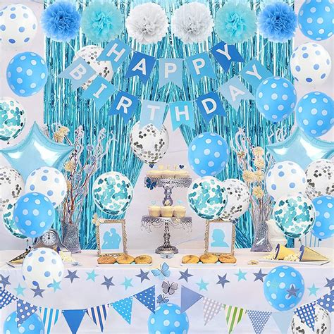 blue theme birthday decoration|blue birthday decorations for girl.